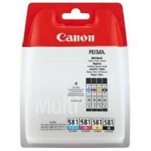 Canon CLI-581 BK/C/M/Y Multi Pack - Confezione da 4 - 5.6 ml - nero, giallo, ciano, magenta - originale - blister - serbatoio inchiostro - per PIXMA TS6251, TS6350, TS6351, TS705, TS8251, TS8252, TS8350, TS8352, TS9550, TS9551